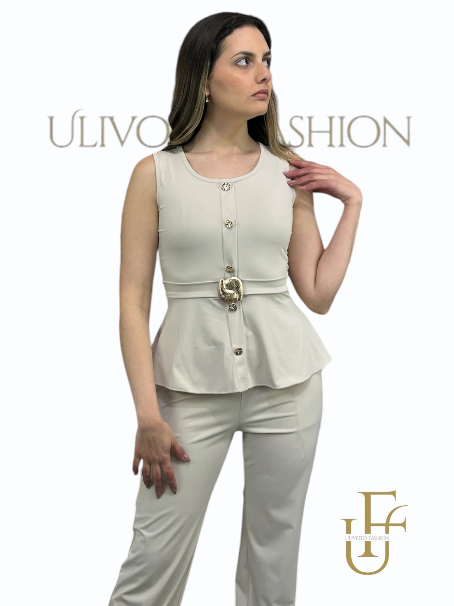 Dames Set met Stippen en Strikdetail