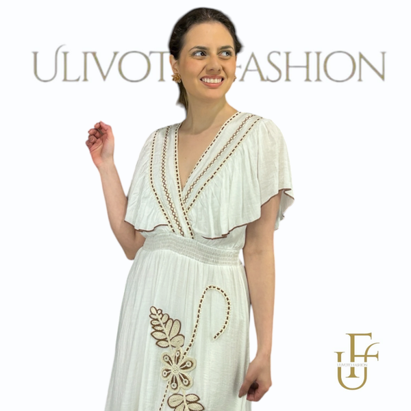 Elegante Maxi Jurk  Borduursels