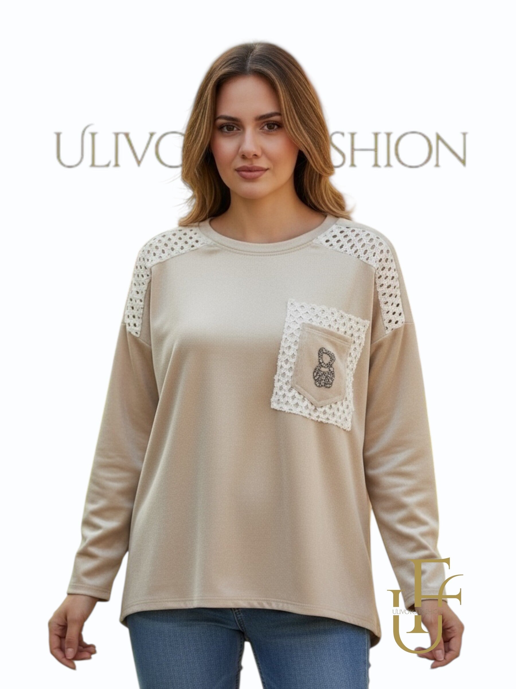 Blouse met kantdetail