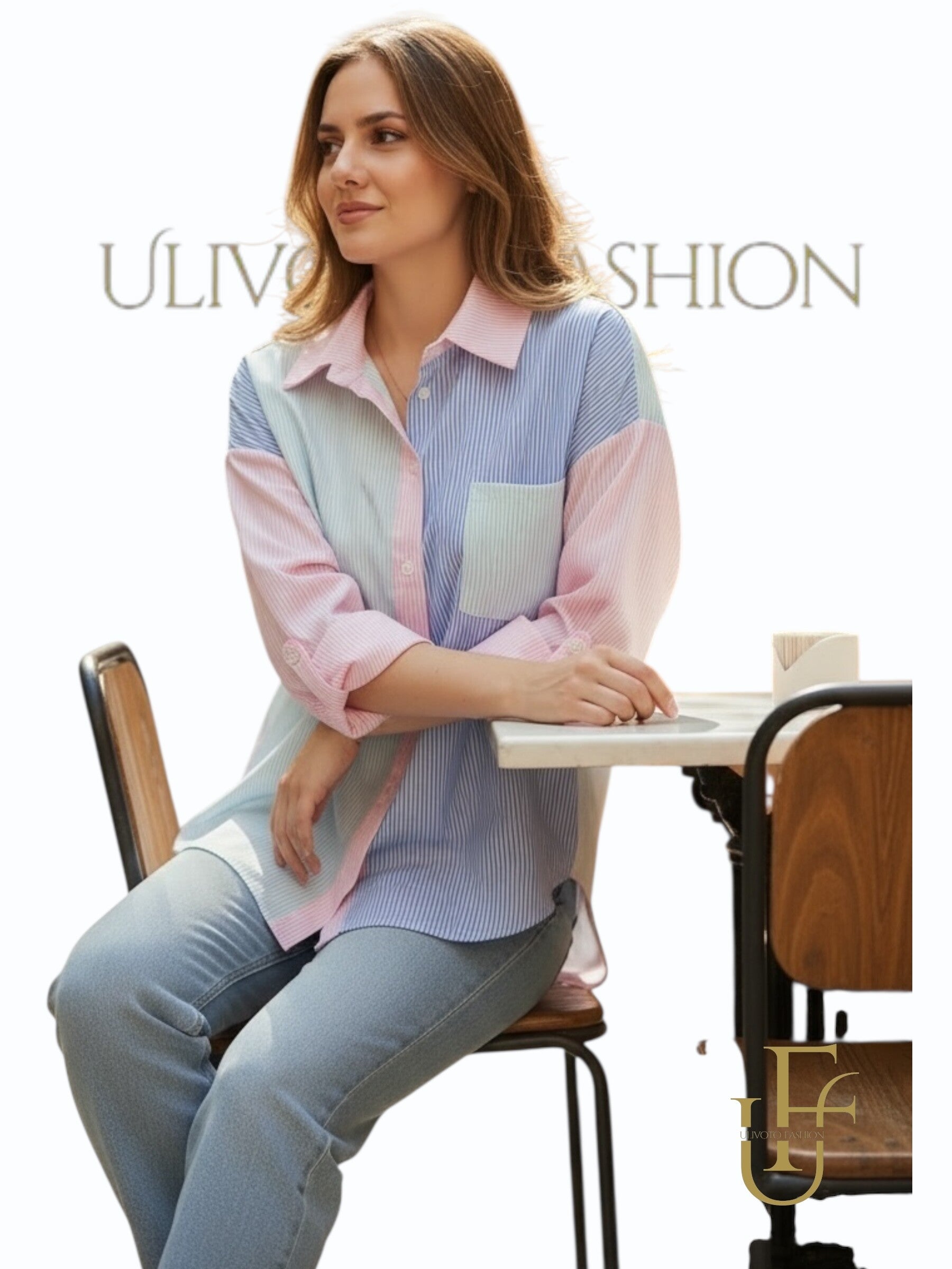 Oversized patchwork blouse