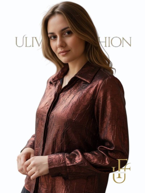 Stijlvolle glans blouse