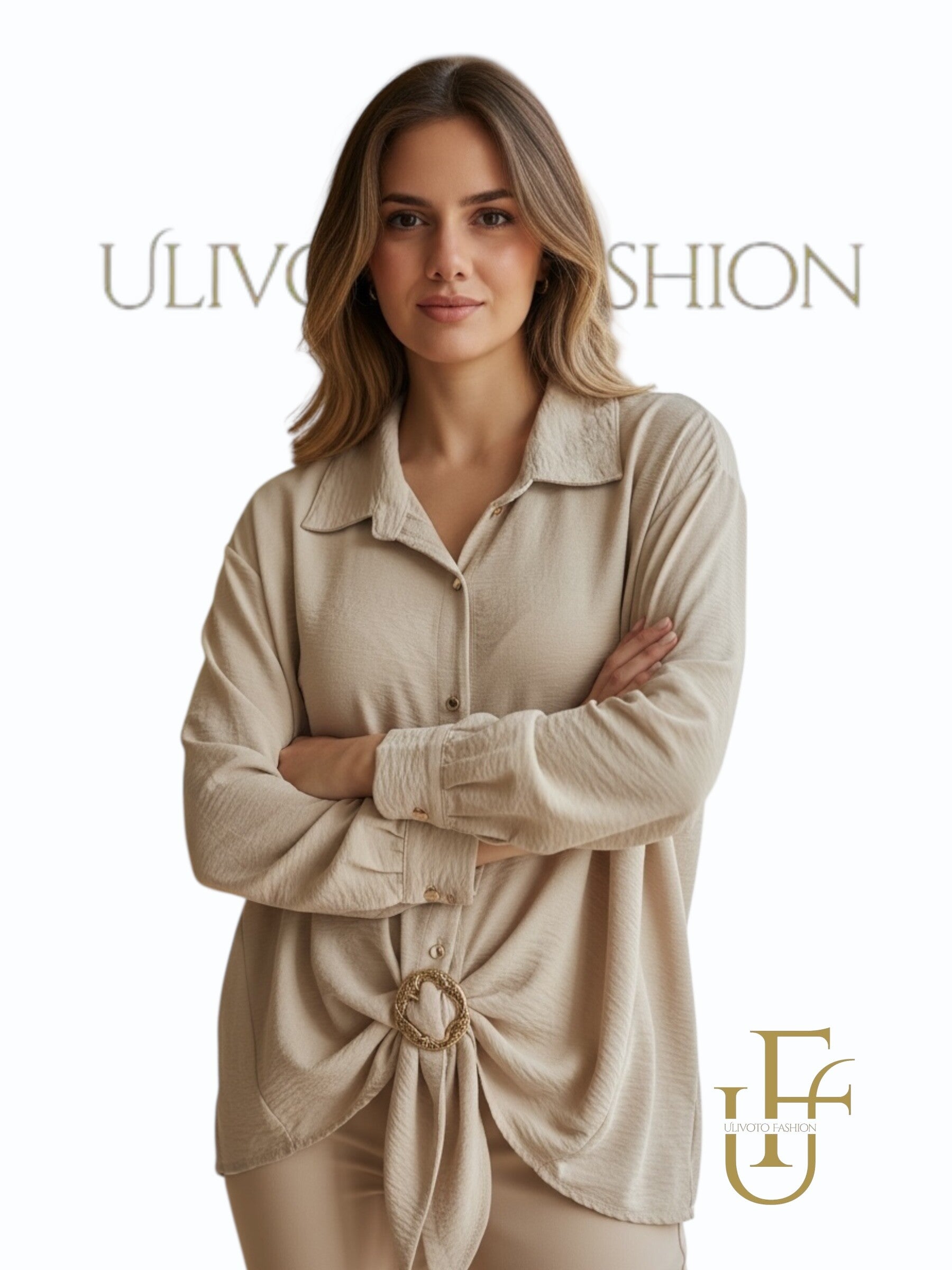 Blouse met knoopdetail