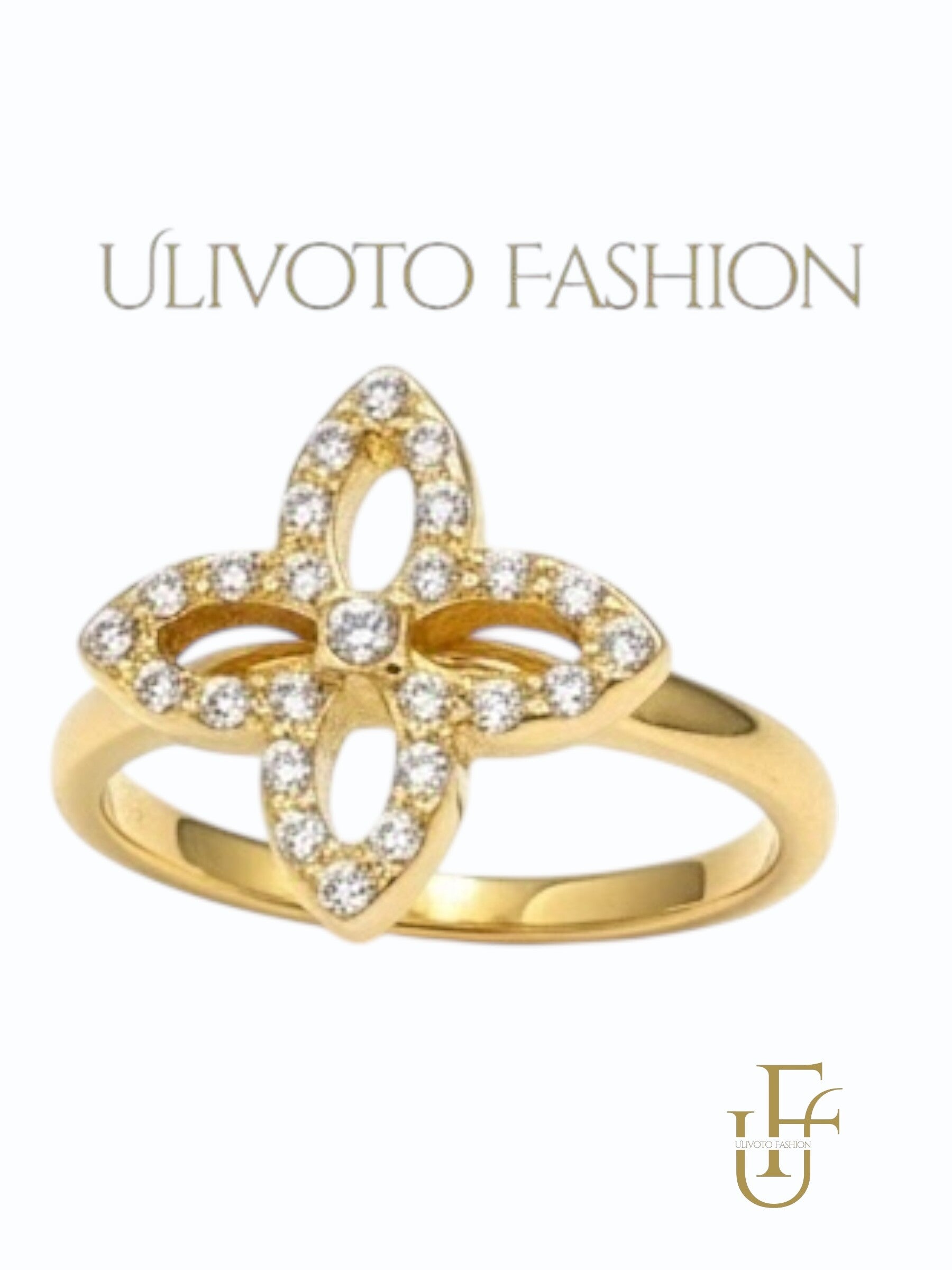 Bloemring met Strass
