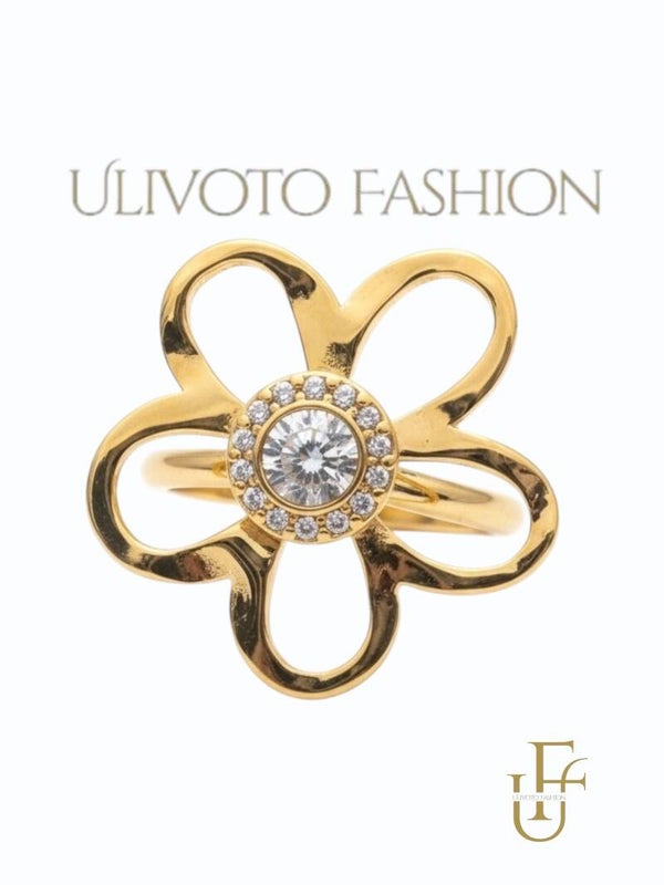 Bloemring met Strass