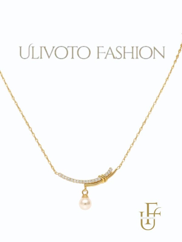 Ketting met Strik en Parel Hanger
