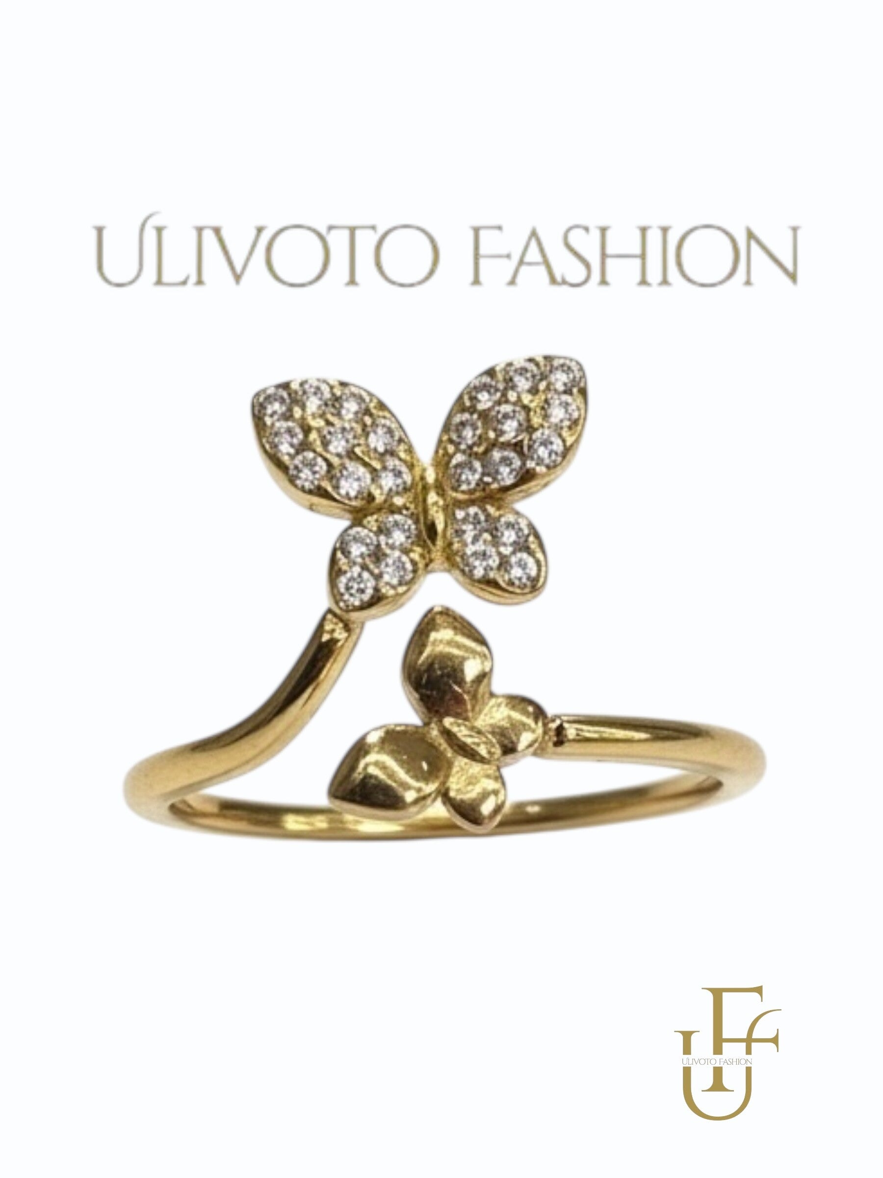 Vlinder Ring met Strass – Elegant Design