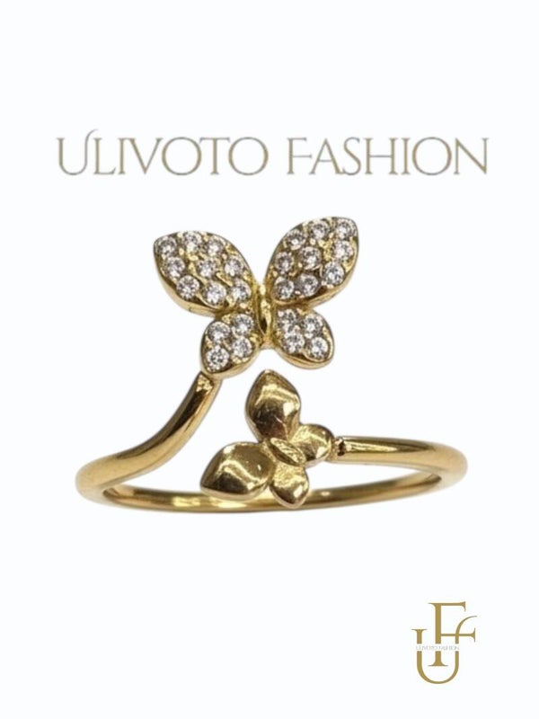 Vlinder Ring met Strass – Elegant Design