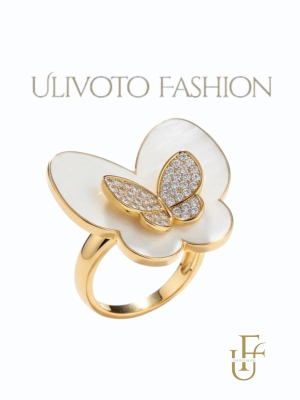 Ring met Vlinder en Strass Details