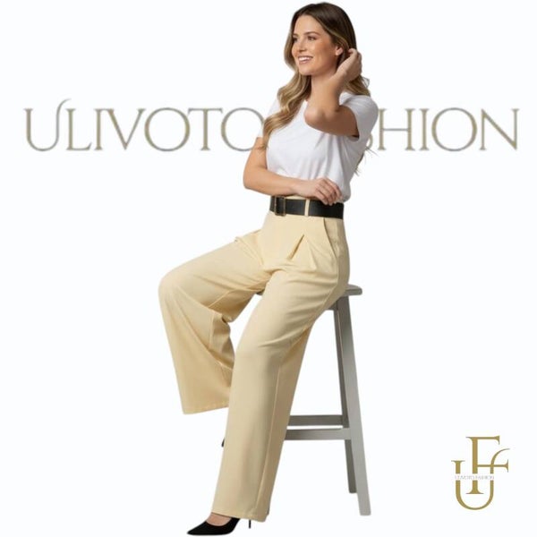 Pantalon met wijde pijp