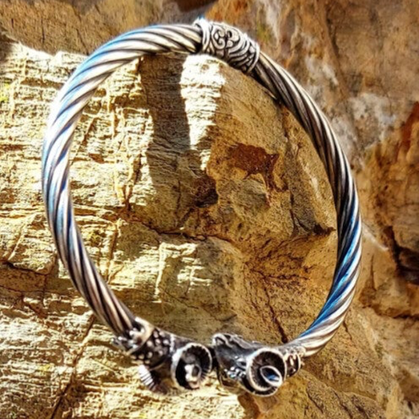 B2B Silver Aries cuff 6.5cm Diameter