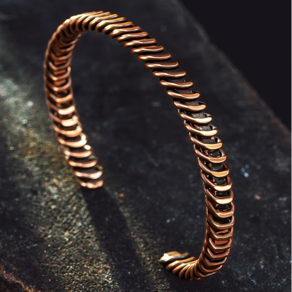 Twist knit - Handcrafted Copper Cuff Bracelet