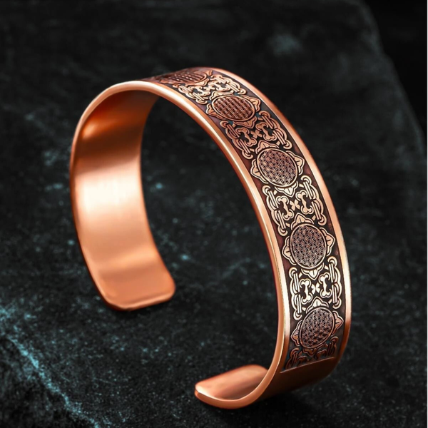 Kamala - Hand engraved Copper Cuff Bracelet