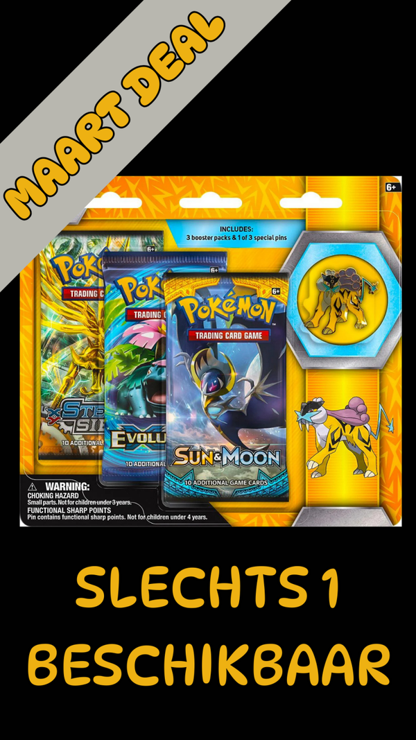 Sun & Moon, Evolutions, Steam Siege 3 Pack Blister Raikou