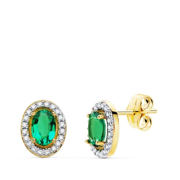 BOUCLES D'OREILLES OR 18K ET ÉMERAUDE 0.98 CT.