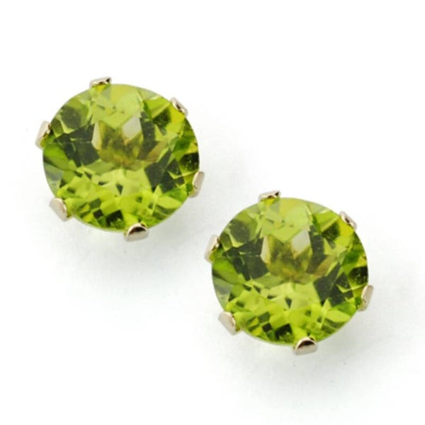 BOUCLES D'OREILLES , 9K GRIFFES PÉRIDOT  2.88 CTS
