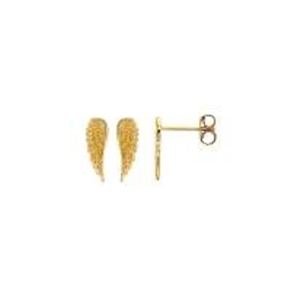 Boucles d'oreilles puces ailes ,  Or 18k