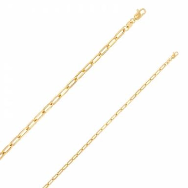 Chaîne maille jaseron allongée, Or 9k