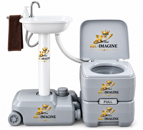 Portable Foot Pump Hand Wash Basin with Portable Toilet and Waste Tank