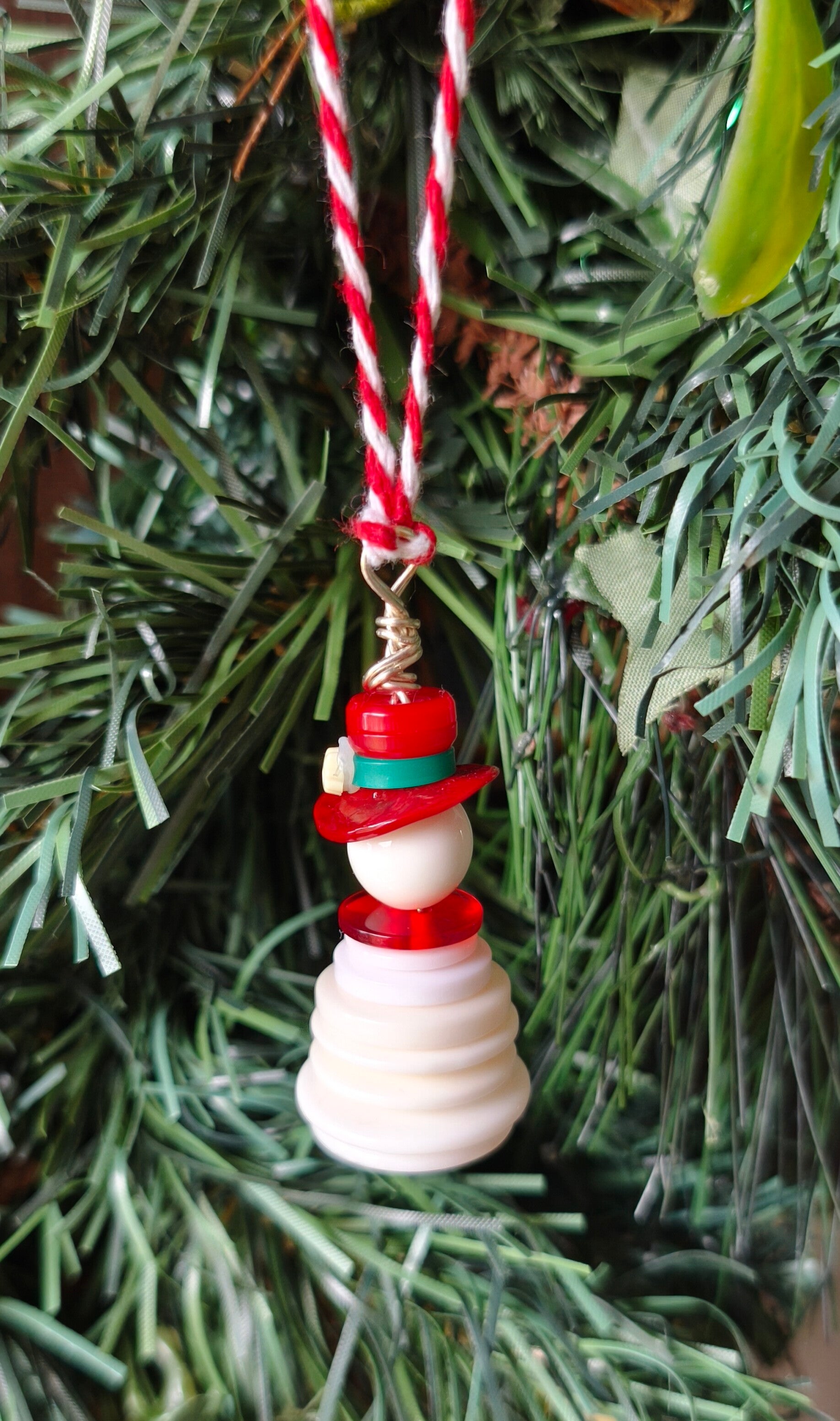 Button Christmas Decorations - Snowman