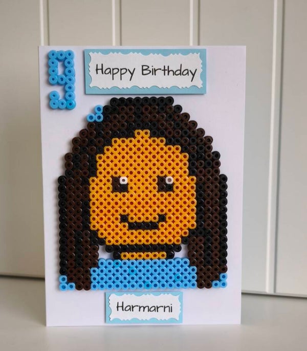 Personalised Birthday Beaded Character Card