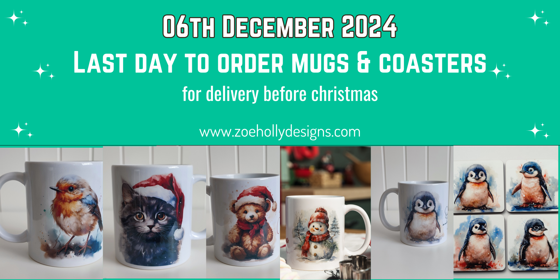6th December 2024 - Last day to order mugs and coasters for pre