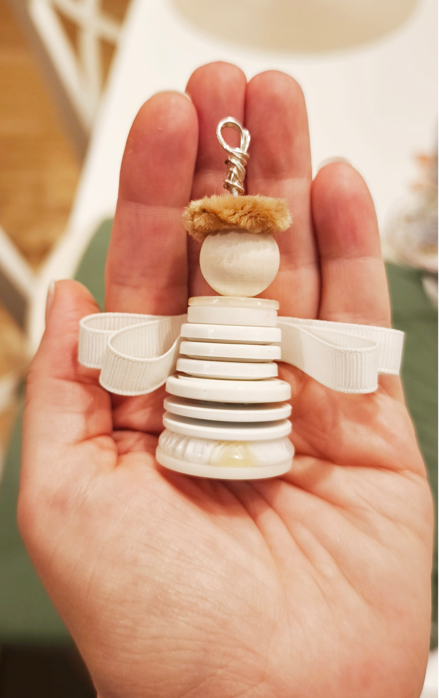 Button Christmas Decorations - Big Angel