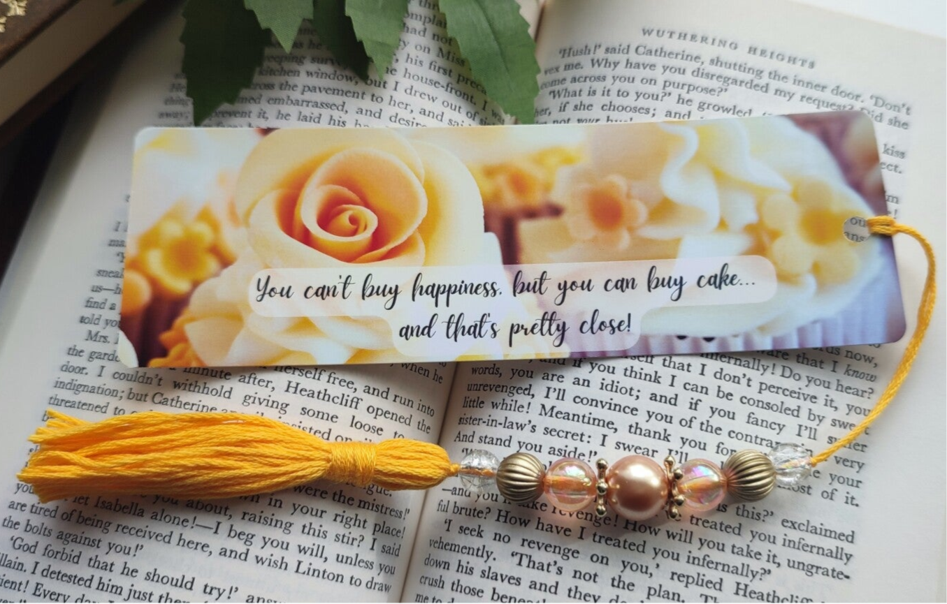 Cake and books lover's bookmark, Limited Edition Tassel