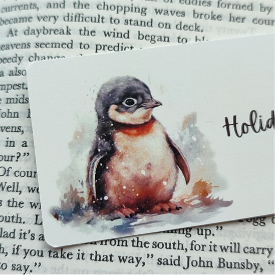 Christmas Penguin Bookmark
