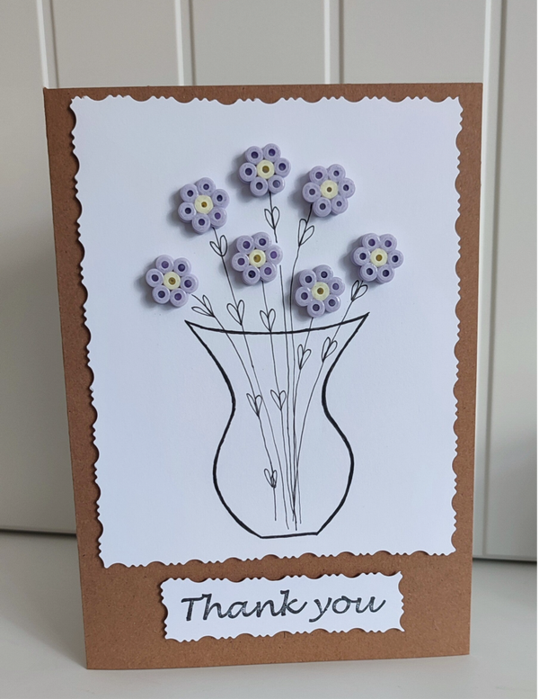 Thank you card - lilac flowers in a vase