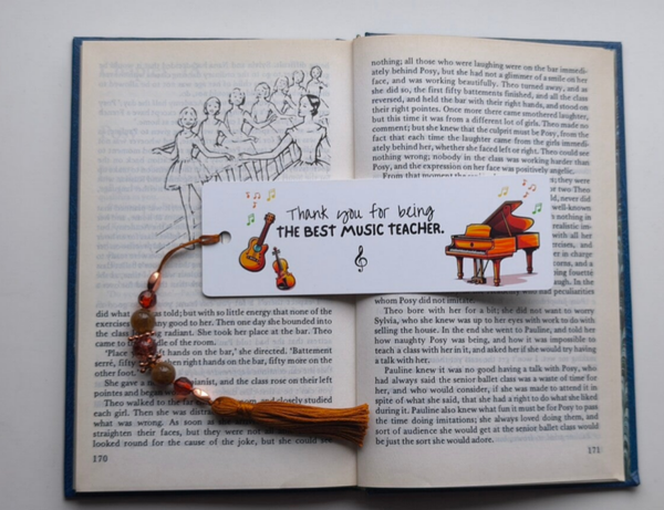 "The Best Music Teacher" Limited Edition Bookmark with tassel