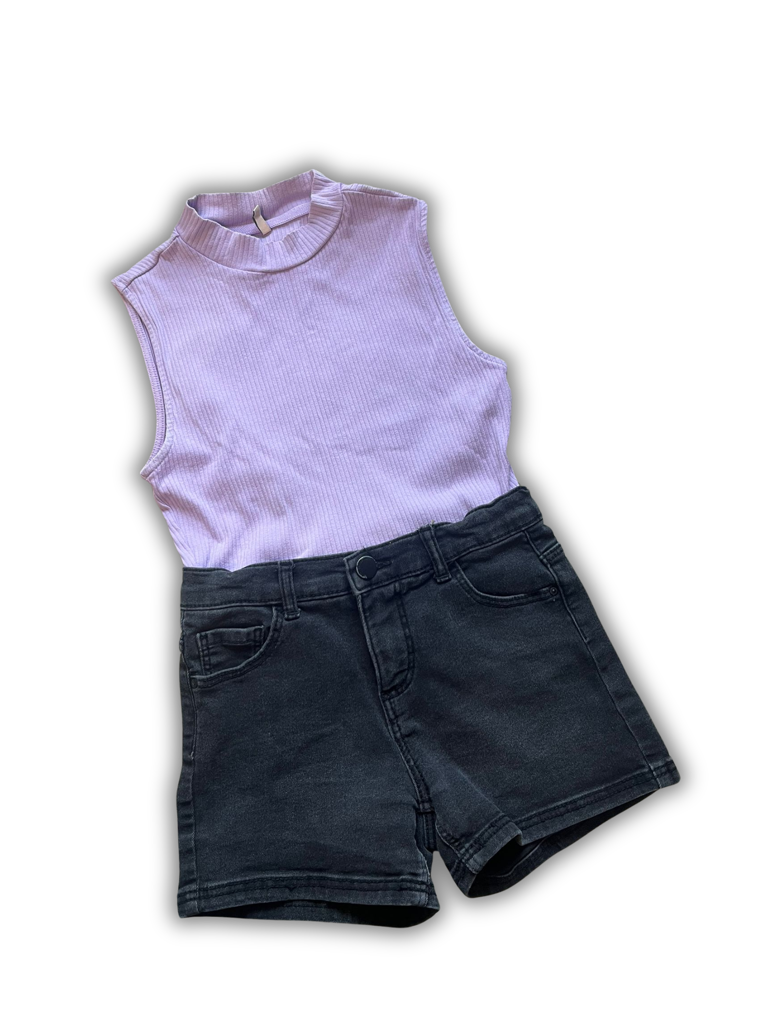 set van tweedehands kinderkleding voor meisjes in maat 134/140 en 146 compleet met schoenen