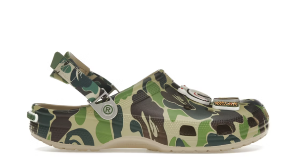 CROCS CLASSIC CLOG A BATHING APE ABC CAMO GREEN