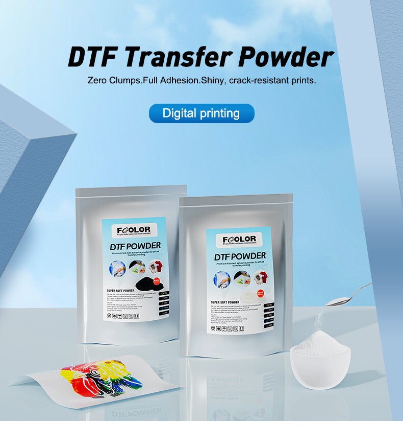 DTF Powder 2kg for Direct Transfer Film Printing, for Printing with DTF Ink, Printing on PET Film, White