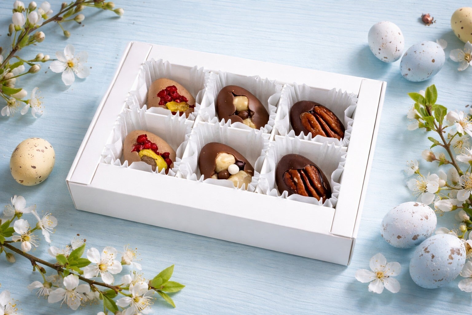 Zestaw czekoladowych jajek 6 szt