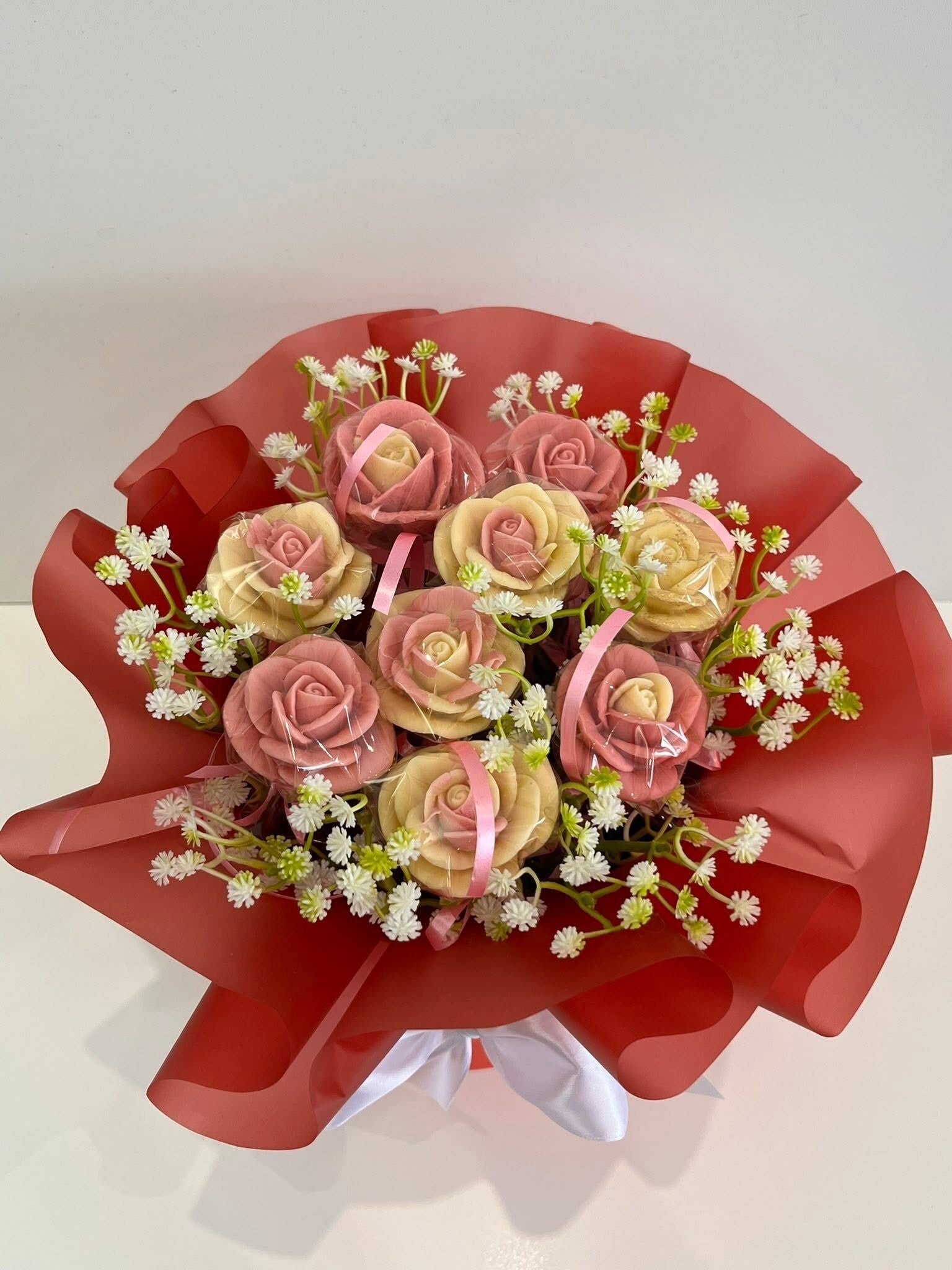 Flower box Róży z czekolady 9 szt