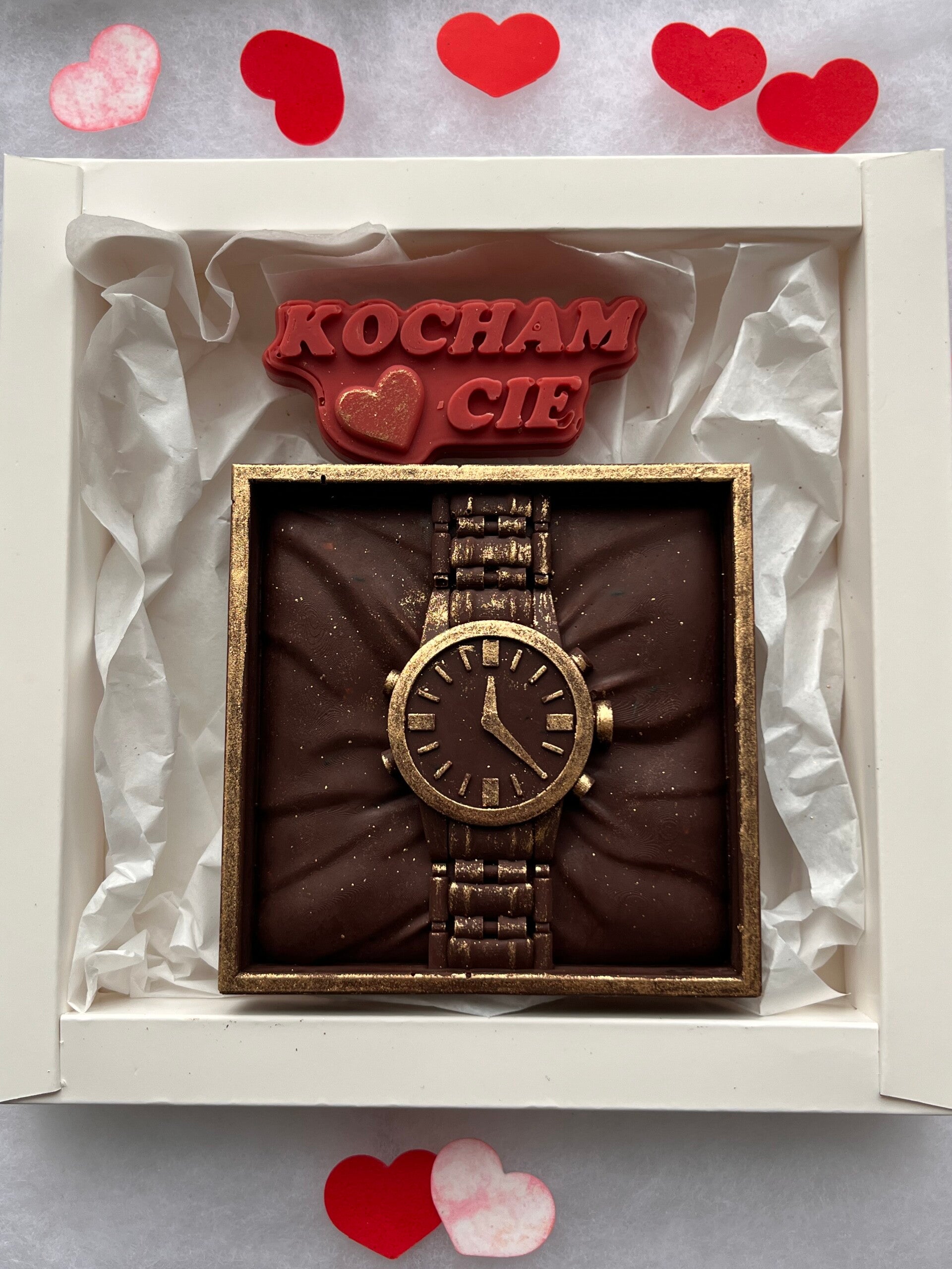 Zegar czekoladowy na Walentynki
