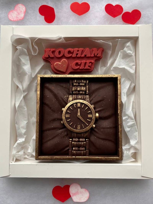 Zegar czekoladowy na Walentynki