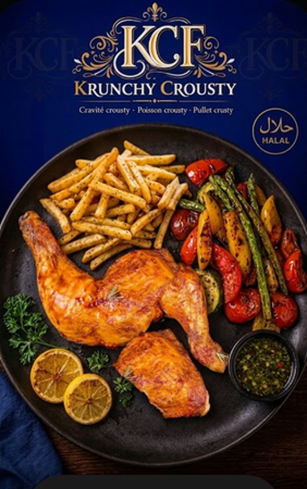 Cuisse de poulet marinée rôtie