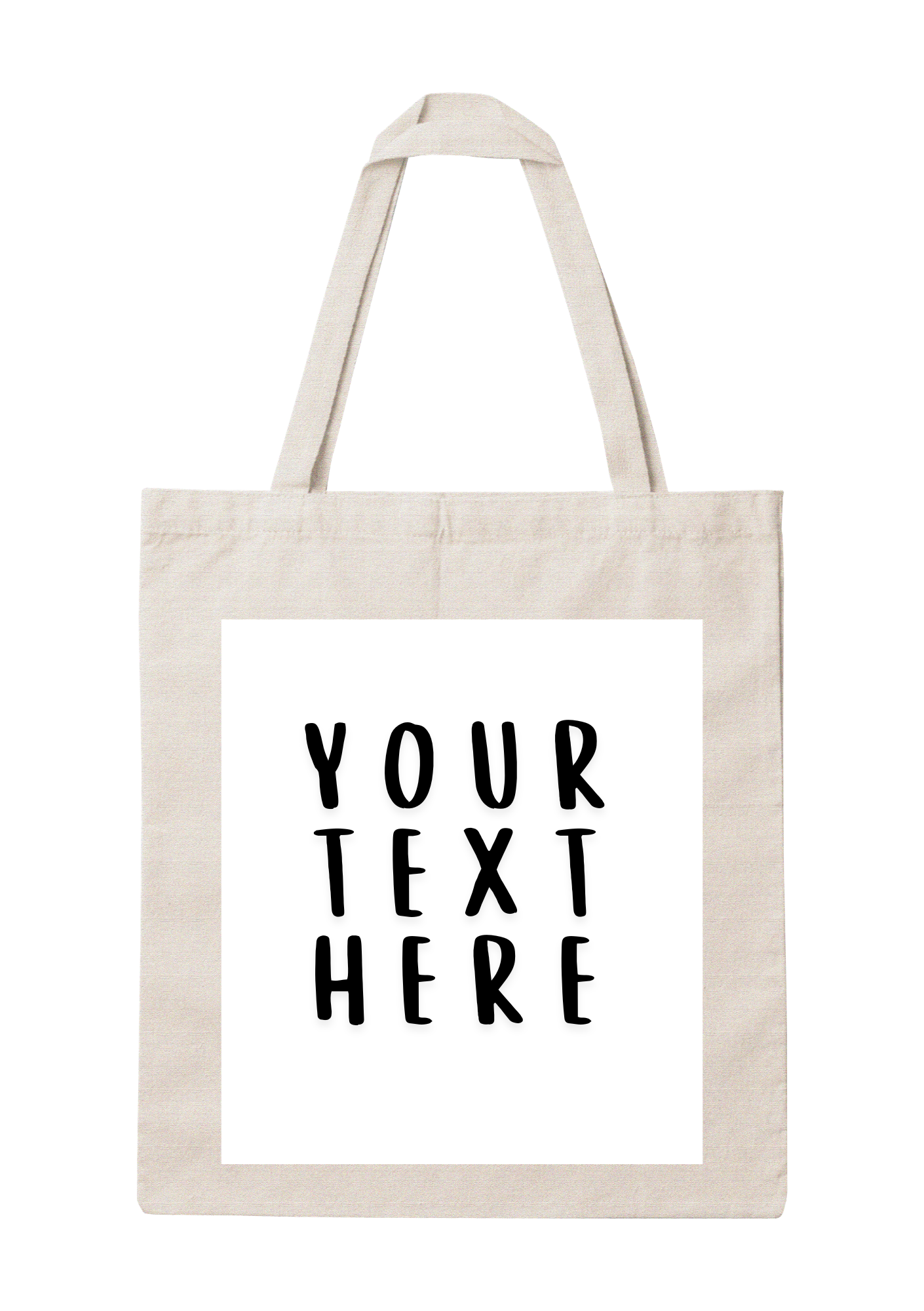 CUSTOM PRINT TOTE BAGS -BEIGE-