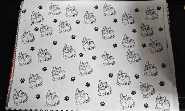 HAND STAMPED CAT GIFT WRAP