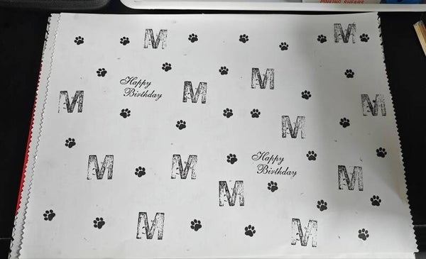 HAND STAMPED CAT PAW PRINT GIFT WRAP