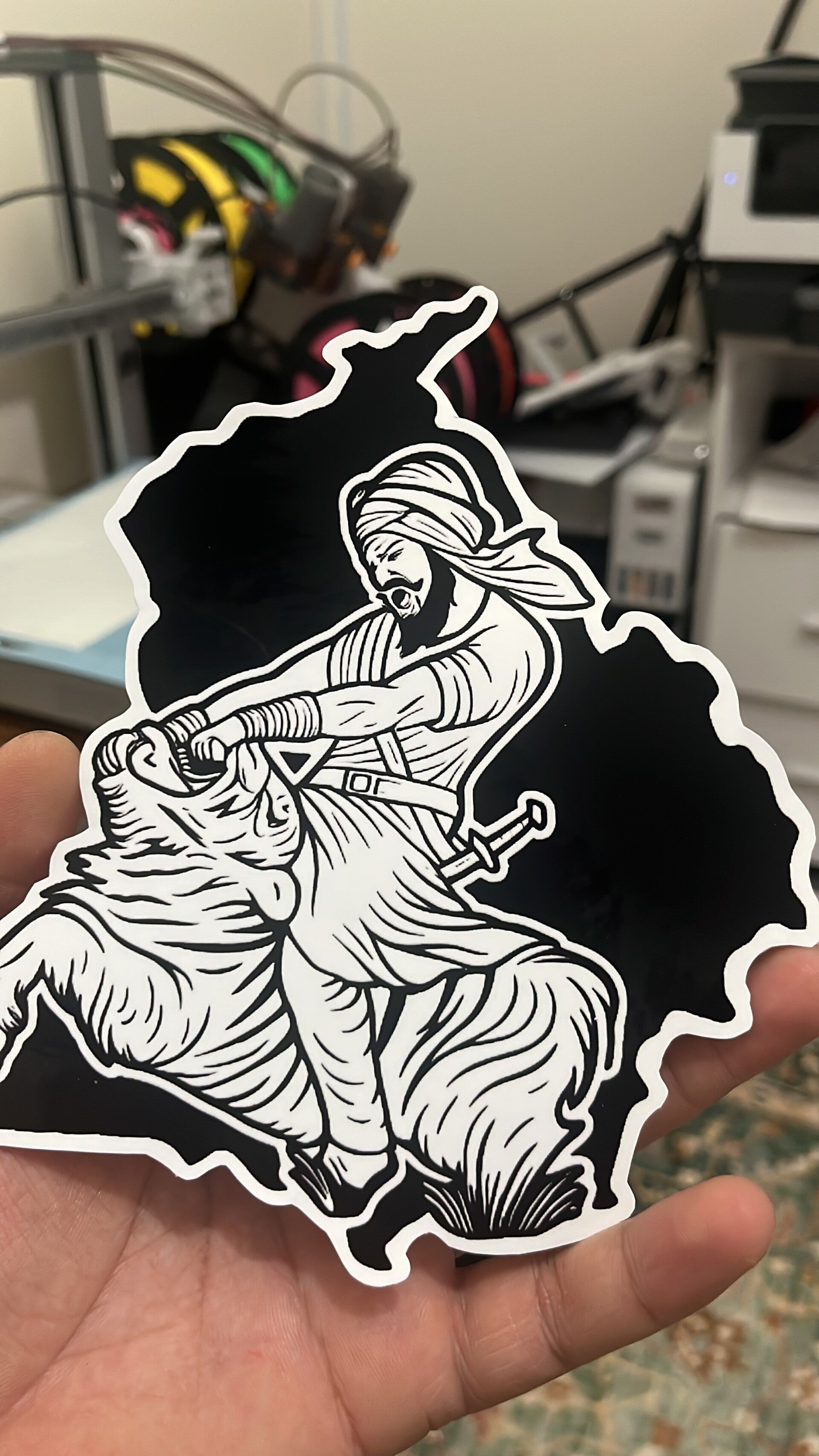 The Lion Tamer of Punjab – Warrior Sticker Indoor use only