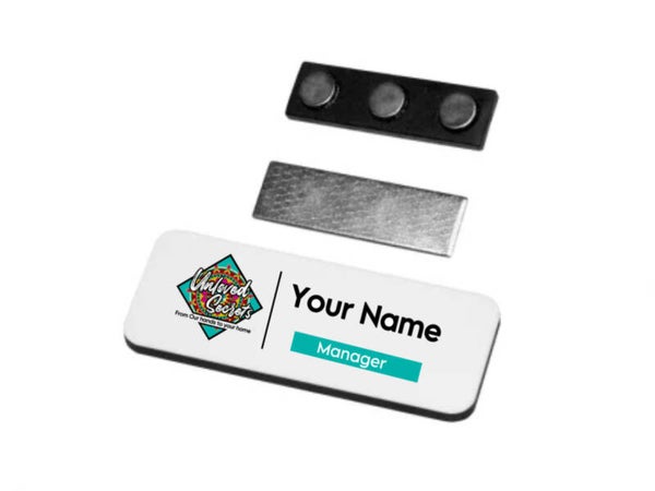 Name tag personalised with magnet