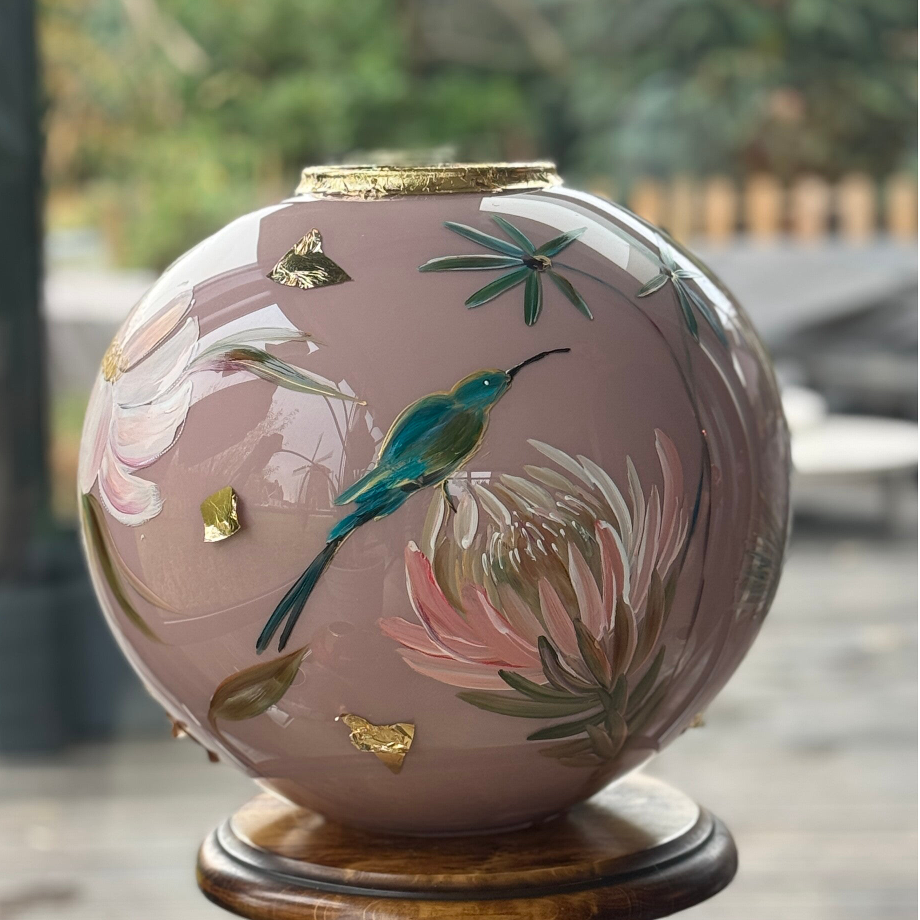 XXL bolvaas in hoogglans powder pink