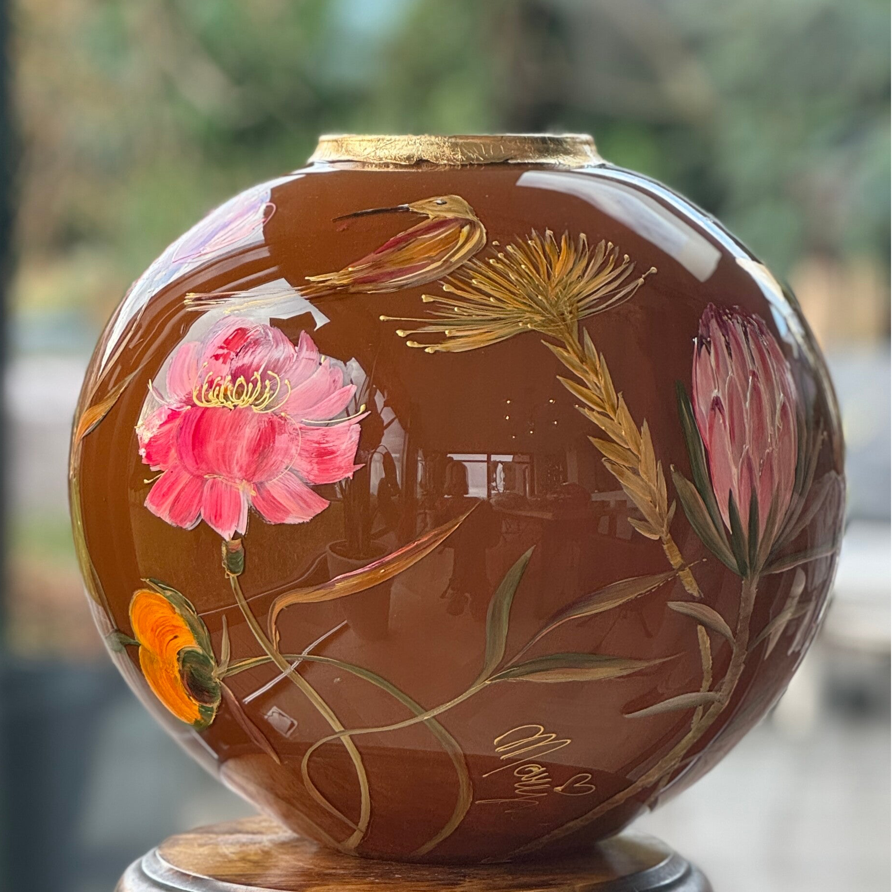 XXL bolvaas in vintage warmbruin