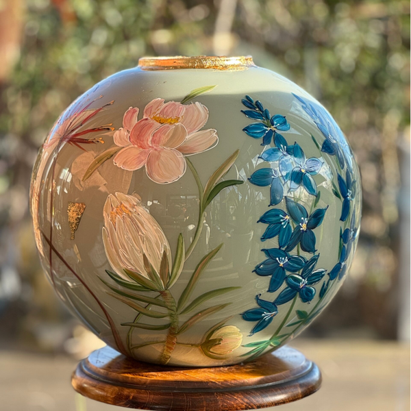 XXL bolvaas in hoogglans linden green