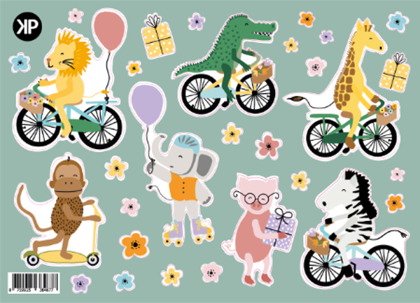 Stickervel 'party animals'