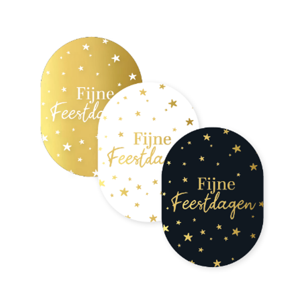 Kadostickers 'fijne feestdagen' 3 stuks