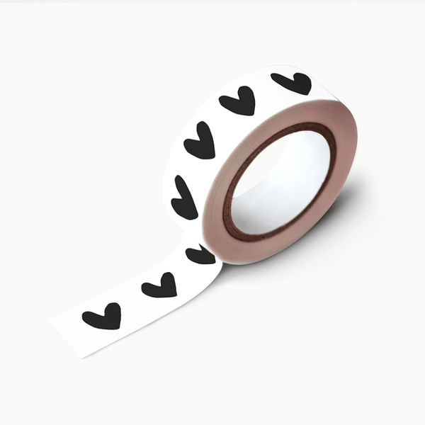 Washitape 'hartje zwart wit'