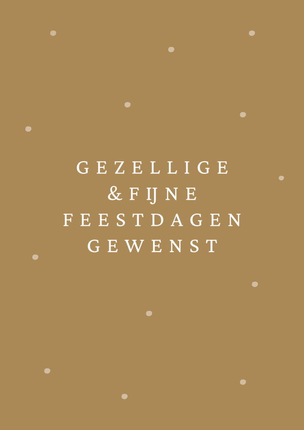 Ansichtkaart 'gezellige en fijne feestdagen gewenst' k&k